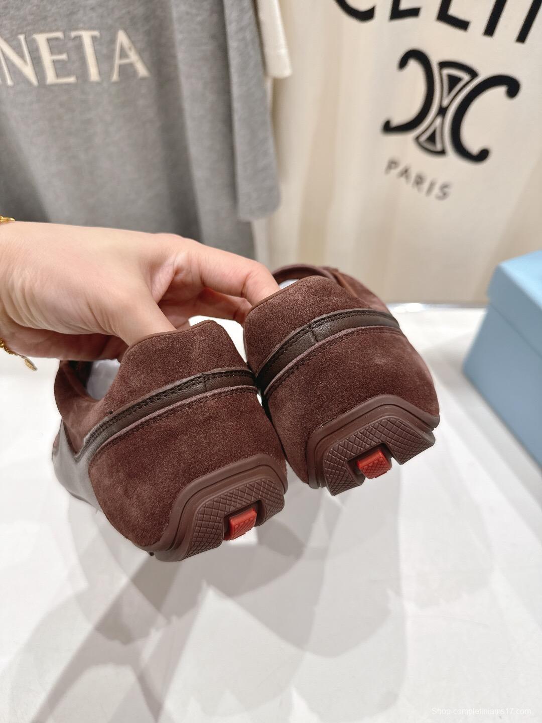 2025 Unisex Prada Brown Suede Casual Shoes