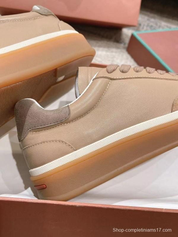 2025 Unisex Le Parmentier Beige Cream Leather Sneakers High Version LY00320(F)/LY00330(M)