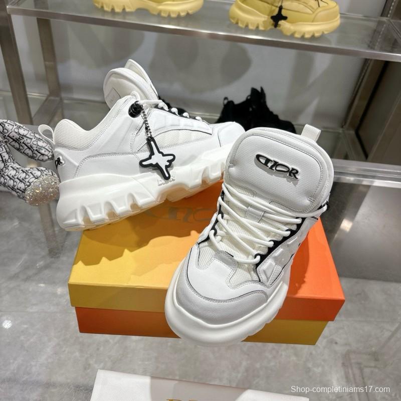2024 Unisex Dior White Leather Sneakers MJ00380