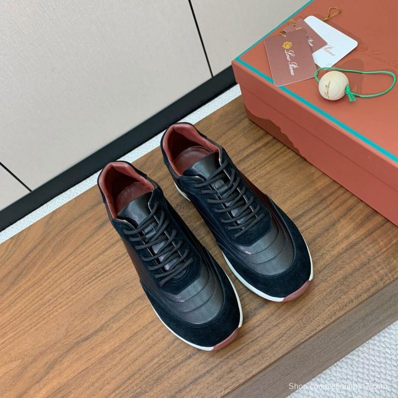 2025 Unisex Le Parmentier Black Brown Suede Leather Sneakers LY