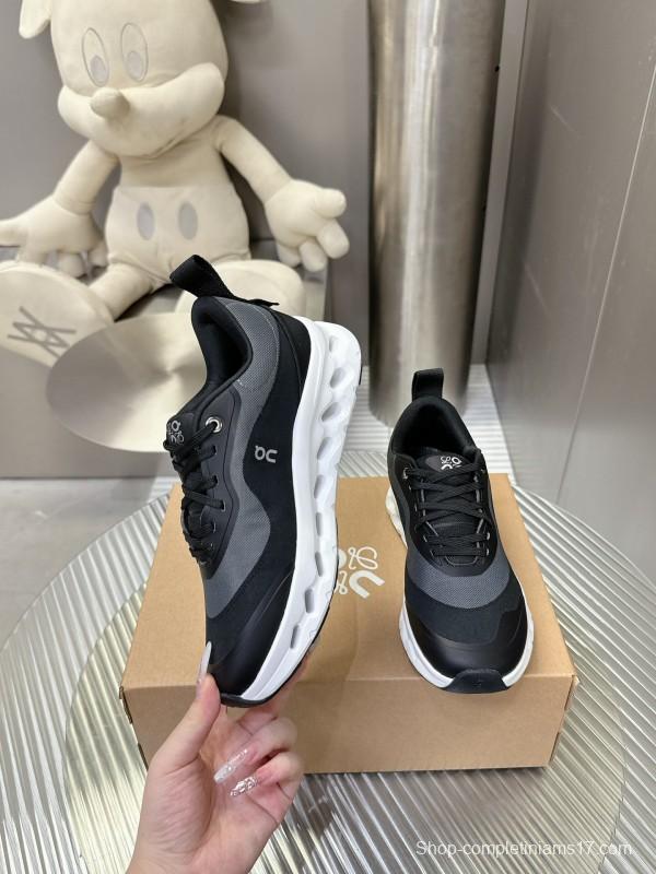 2025 Unisex Loewe Black Grey Leather Mesh Sneakers