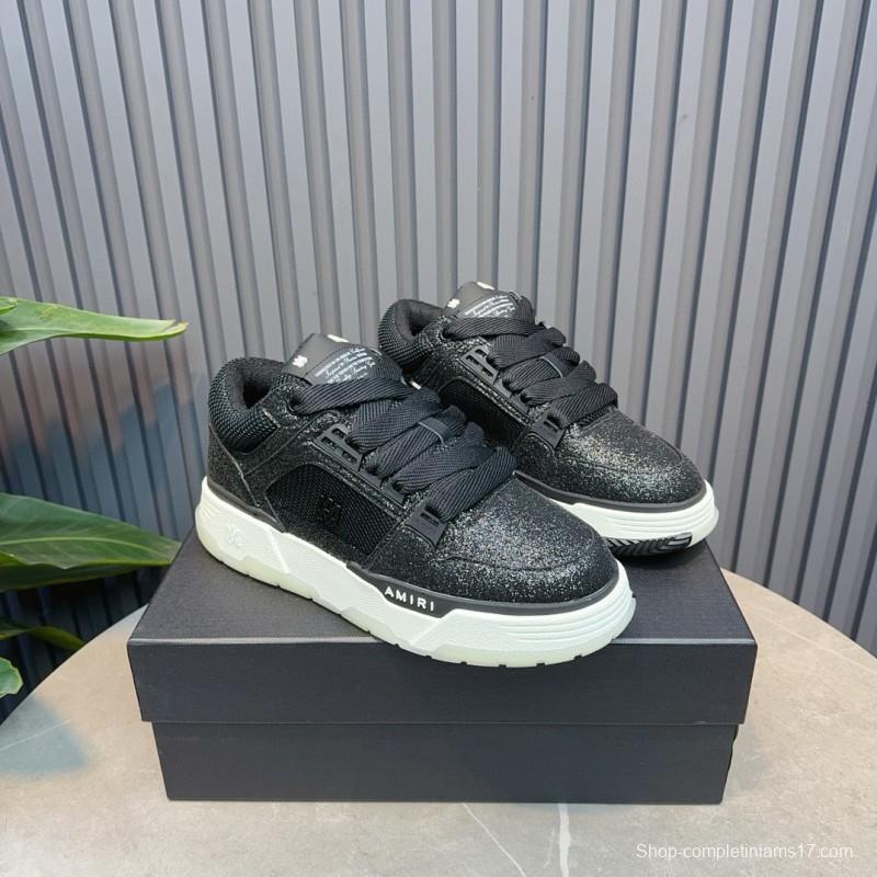 2024 Men Amiri Black Mesh Leather Sneakers MJ00360