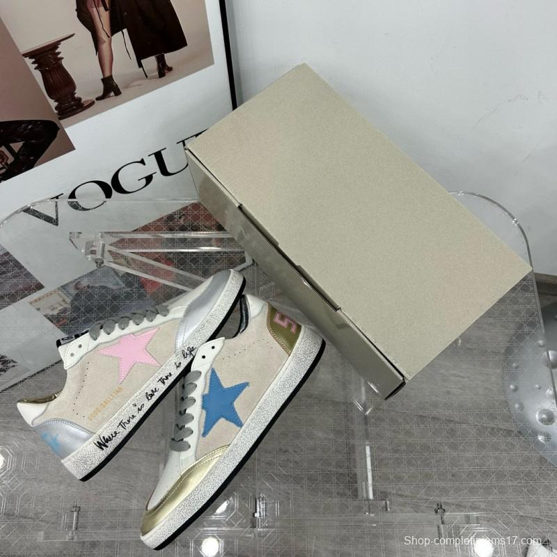 2024 Unisex GGDB White Pink Grey Leather Suede Low Top Sneakers MJ00260