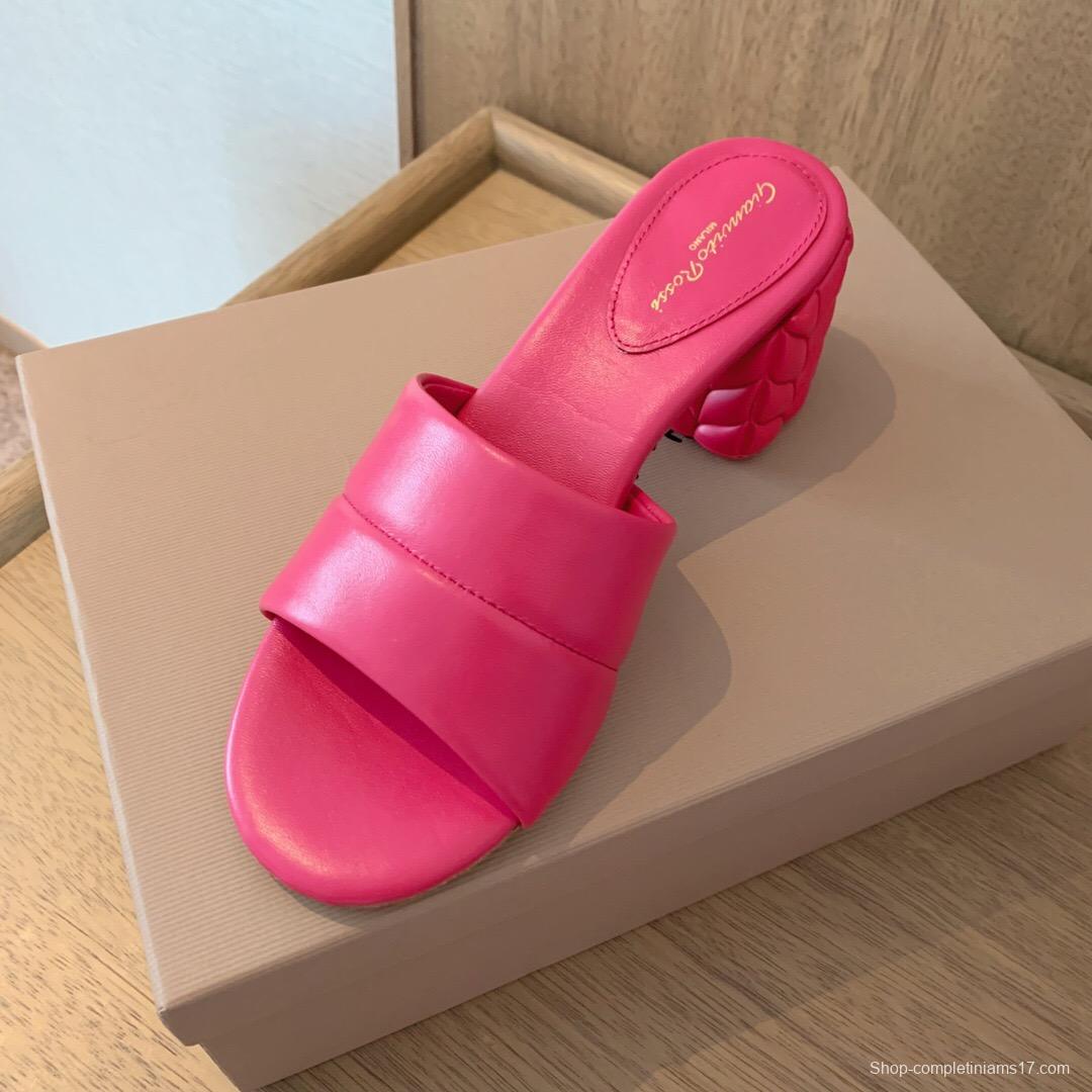 2025 Women Gianvito Rossi Pink Leather Slippers