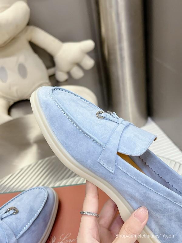 2024 Unisex Le Parmentier light blue suede Loafers MJ00270