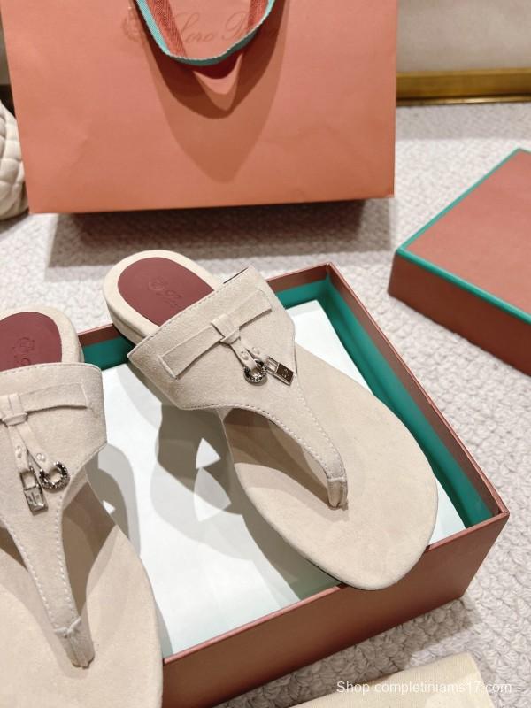 2025 LP Beige Suede Slippers LY00250