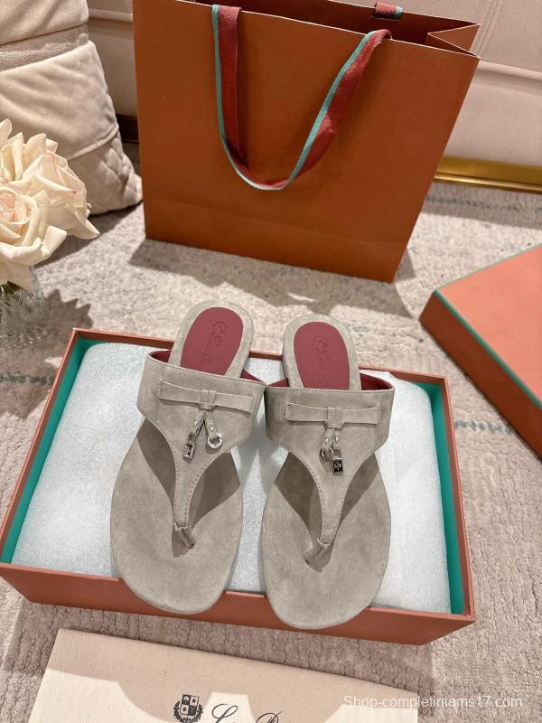 2025 Slippers LP Beige Suede Slippers LY00350