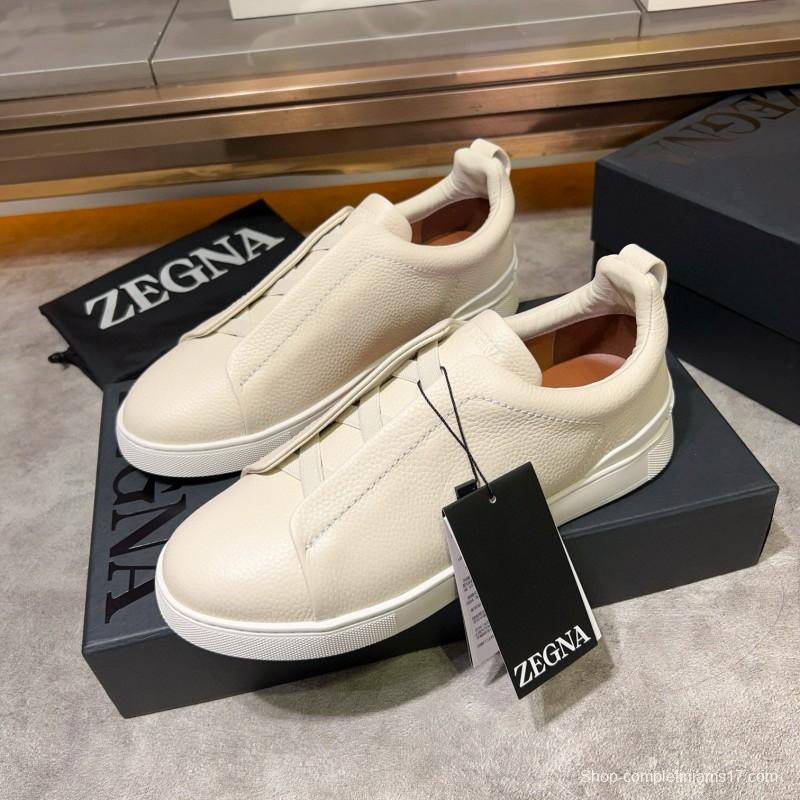 2024 Men ZEGNA White Leather Sneakers MJ00280