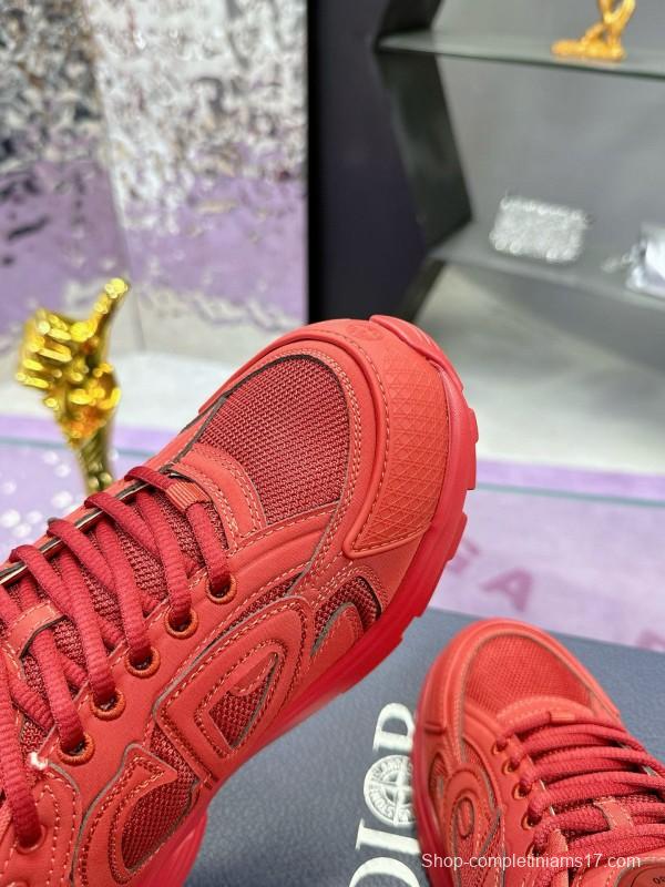 2024 Unisex Dior Red Mesh Technology Fabric B30 Sneakers Collaboration MJ00330