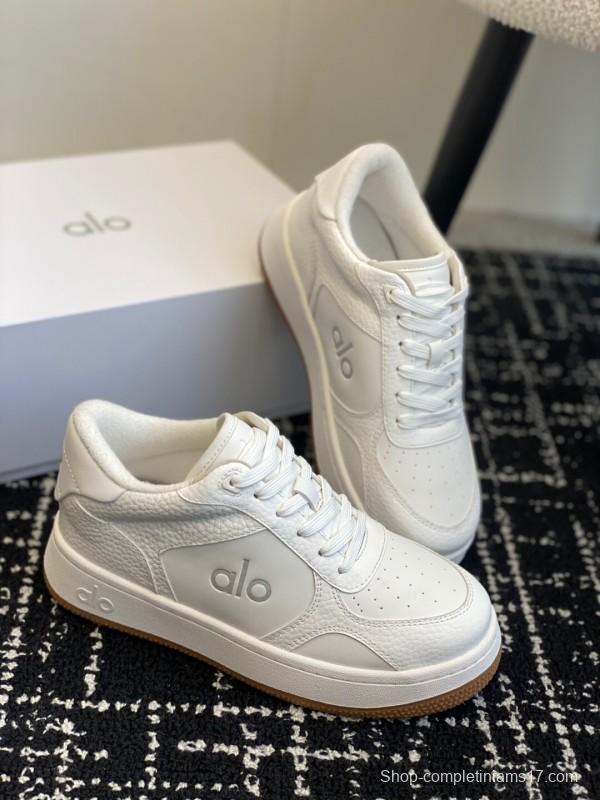 2025 Women Alo White Leather Casual Sneakers KFY00280