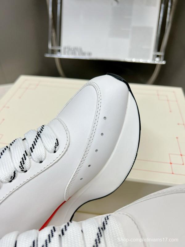 2024 Unisex Alexander McQueen White Black Grey Red Leather Sheepskin Sneakers MJ00370