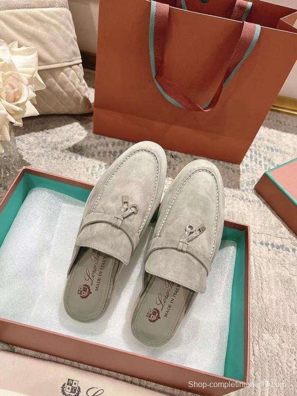 2025 Women LP Beige Suede Slip-on Loafers LY00360