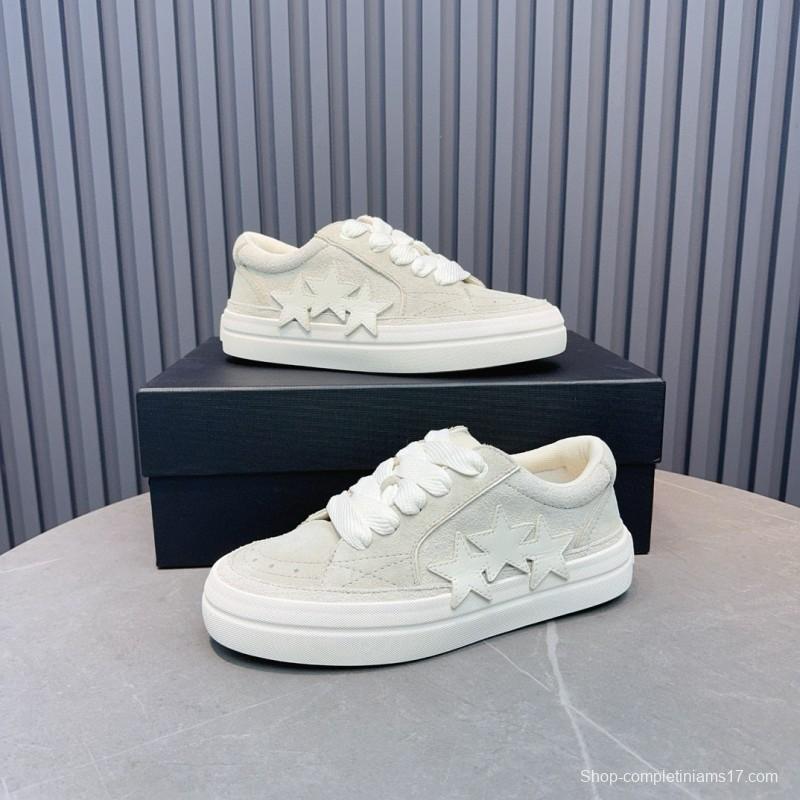 2024 Unisex Amiri White Leather Sneakers MJ00300