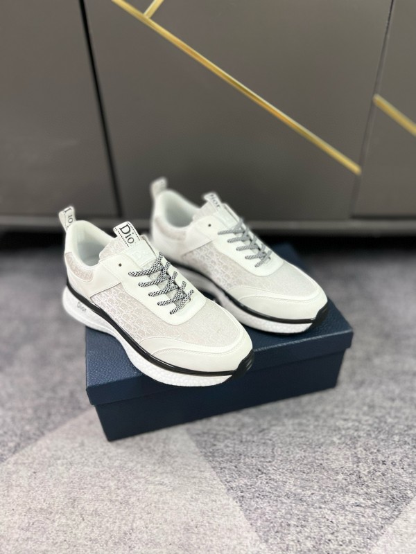 2024 Unisex Dior White Mesh Leather Casual Sneakers MJ00270