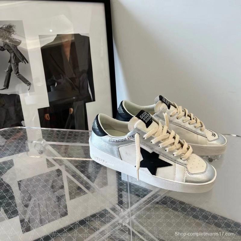 2024 Unisex GGDB White Silver Leather Sneakers MJ00260