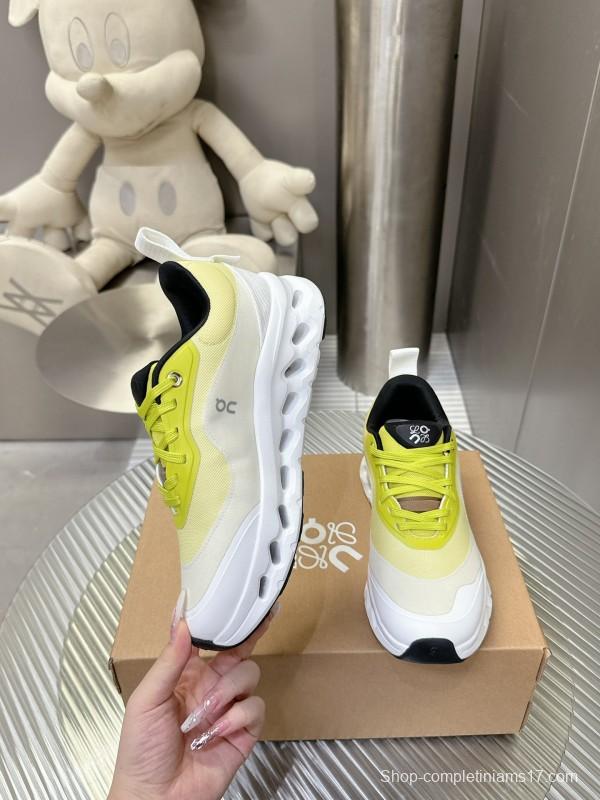 2025 Unisex Loewe Yellow White Black Mesh Leather Sneakers