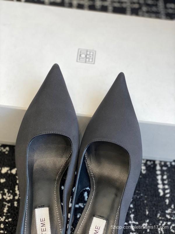 2025 Women Toteme Black Fabric Slingback Pointed Toe Heels