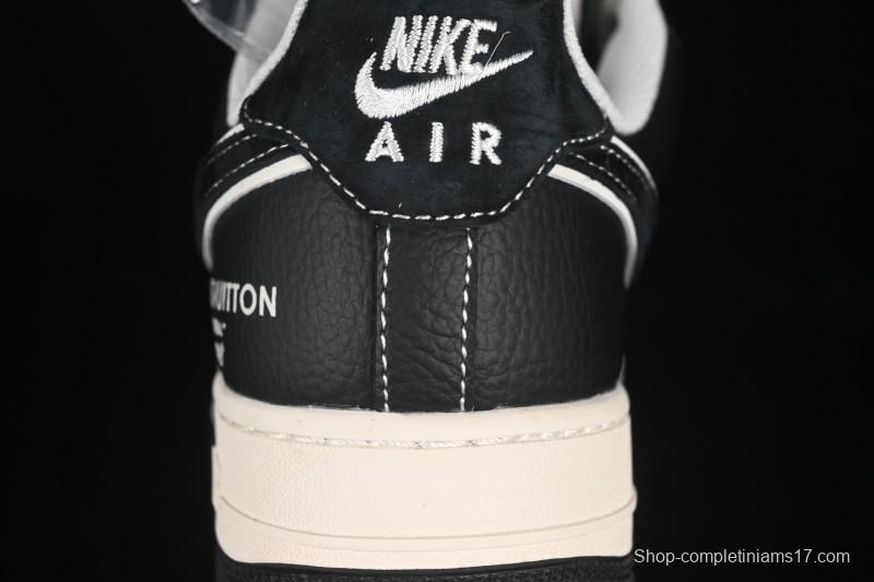 Nike Air Force 1 '07 Low LV Collaboration Black Leather Casual Sneakers - YX5066-349
