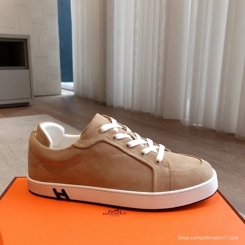 2025 Unisex H Brown Beige Suede Sneakers AS00380