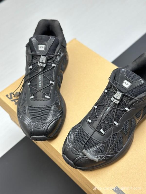 2025 Unisex SALOMON Black Leather Mesh Outdoor Casual KFY00320