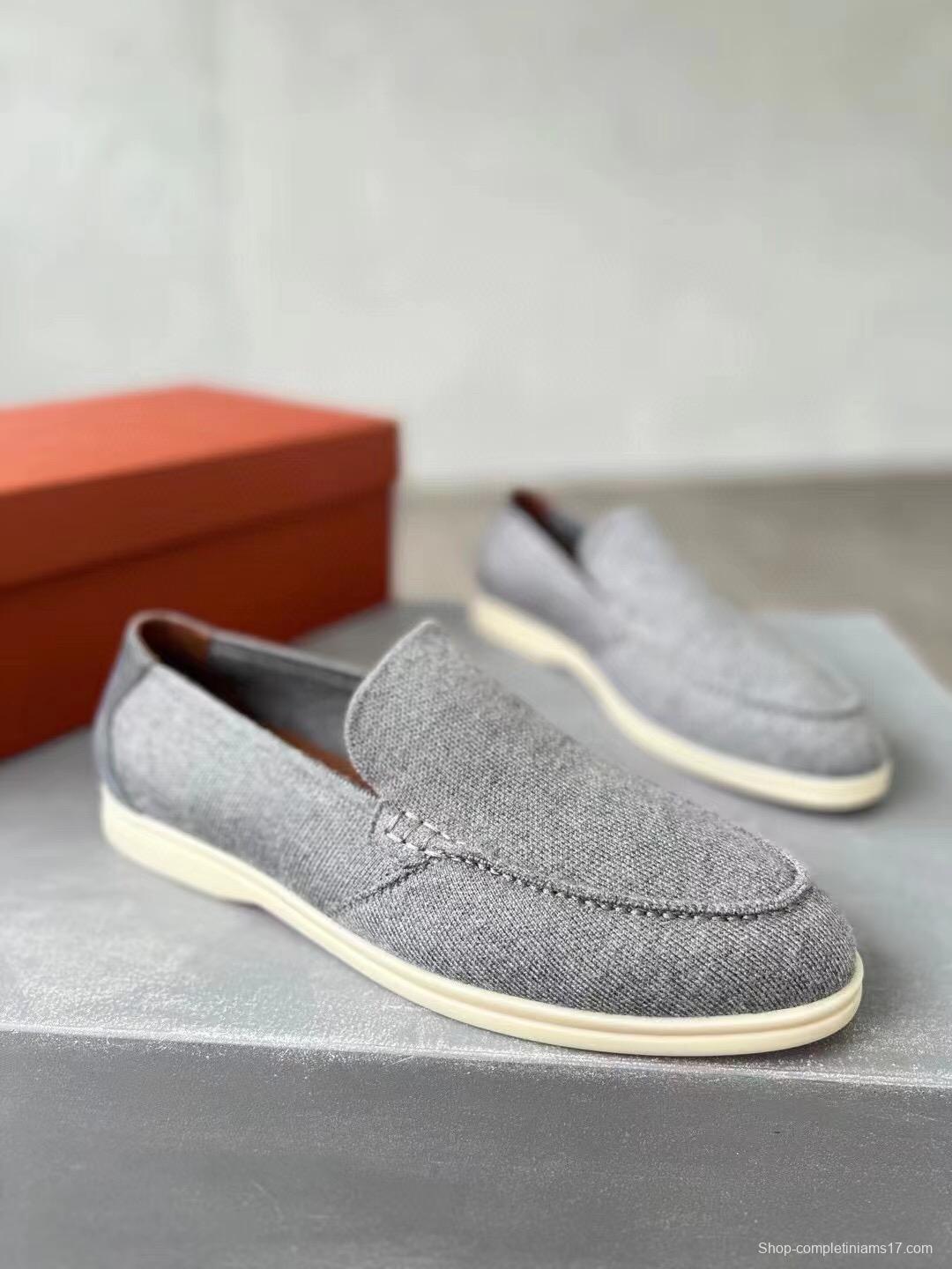 2025 Unisex Le Parmentier Grey Wool Blend Loafers AS00280