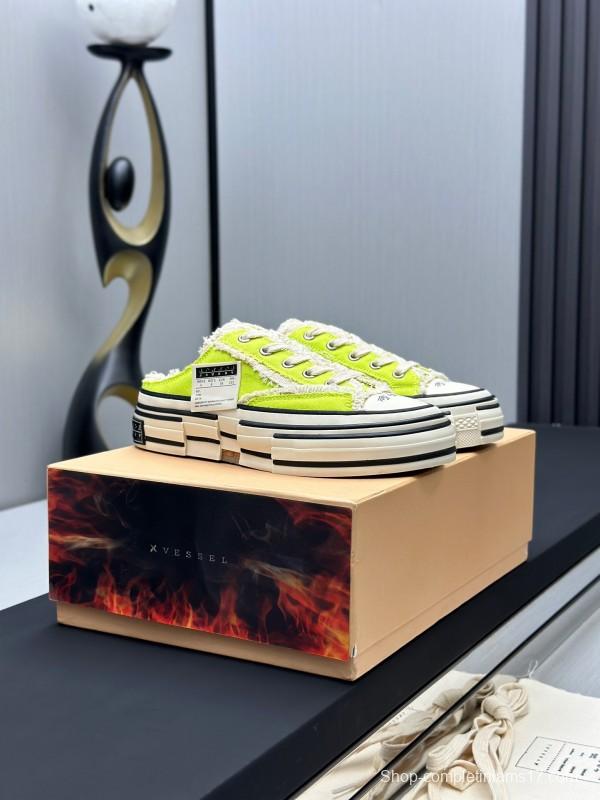 2025 Unisex XVESSEL Yellow White Canvas Plimsolls Vulcanized AS00240