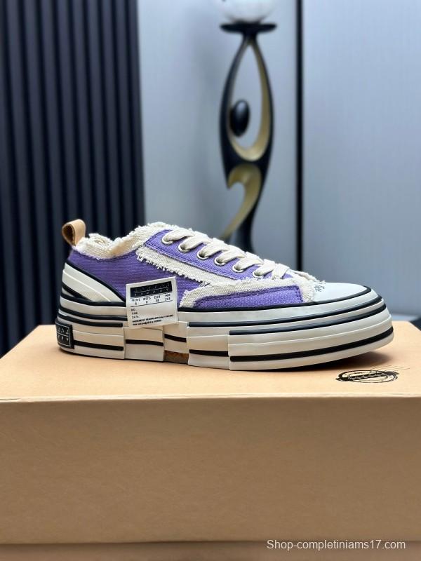 2025 Unisex XVESSEL Purple White Canvas Plimsolls Vulcanized AS00240