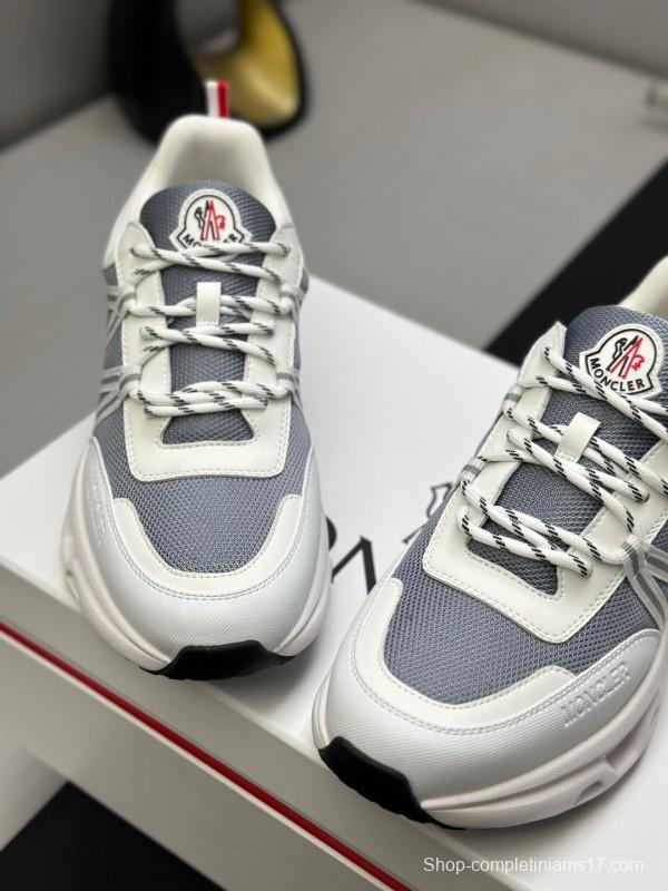 2025 Unisex Moncler White Grey Black Nylon GORE-TEX Trailgrip GTX Outdoor Sneakers KFY00390