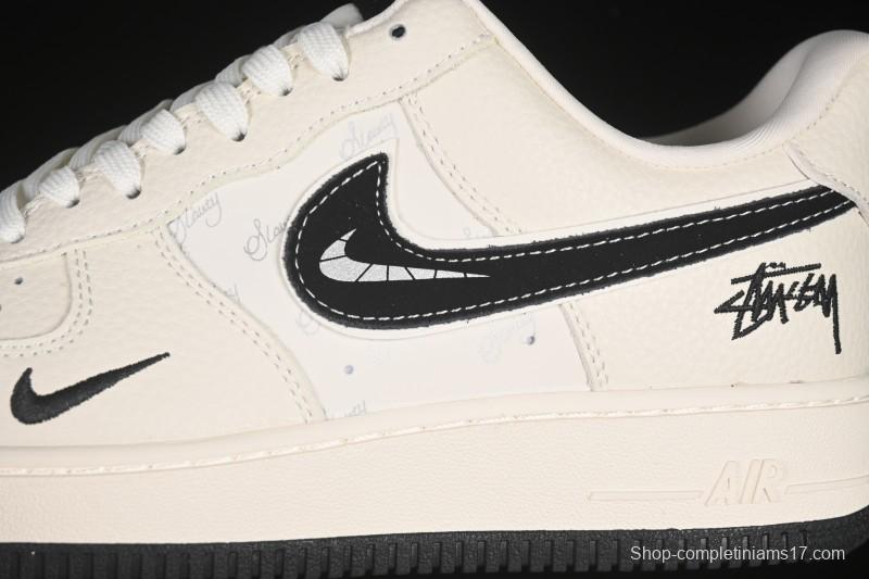 Nike Air Force 1 '07 Low Stussy Collaboration White Gray Casual Sneakers - KK1988-093