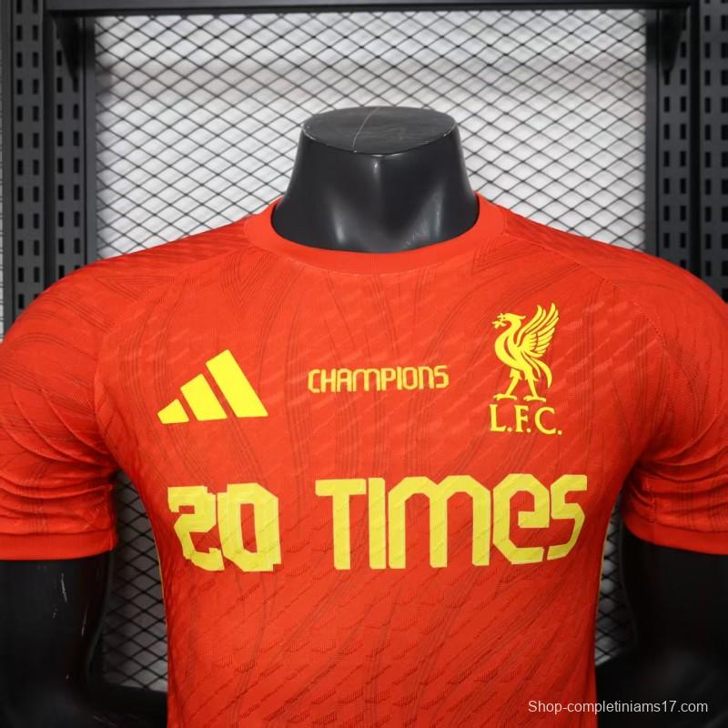 Player Version 25/26 Liverpool 20times Champions Jersey