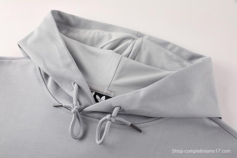 25/26 Manchester United Hooide Grey Full Zipper Jacket + Long Pants