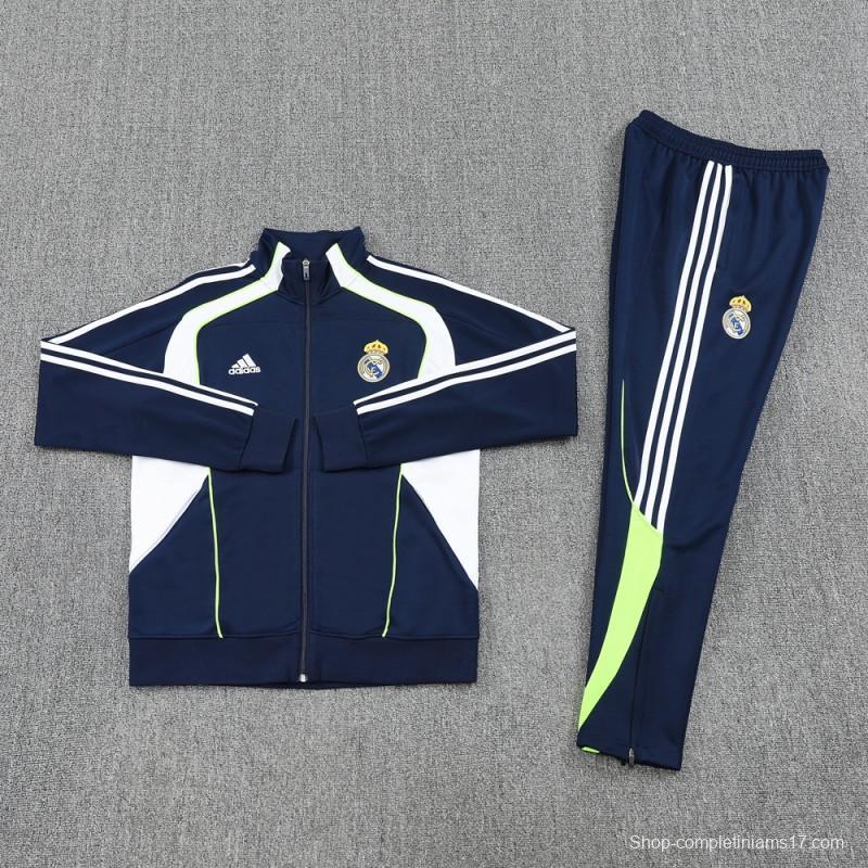 25/26 Real Madrid Navy/White Full Zipper Jacket +Long Pants