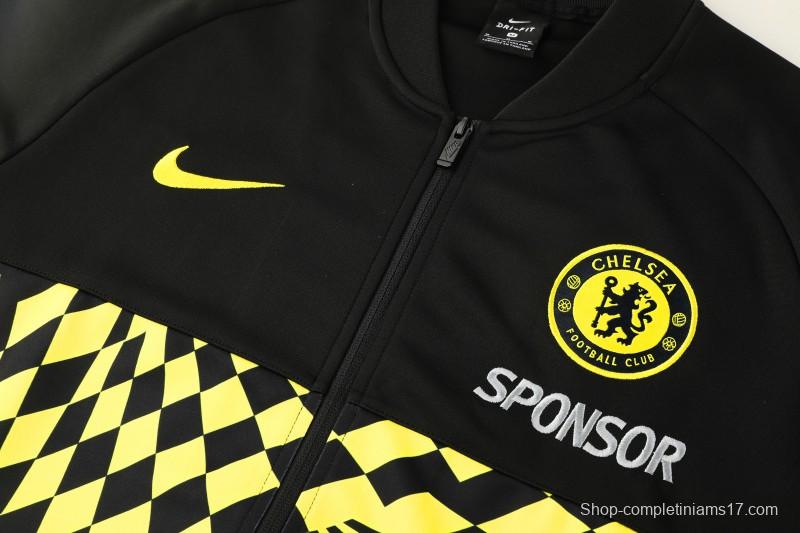 25/26 Chelsea Black/Yellow Full Zipper Jacket + Long Pants