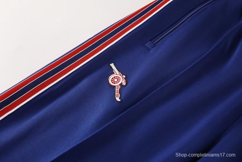 25/26 Arsenal Blue with Red & White Stripes Full Zipper Jacket +Long Pants
