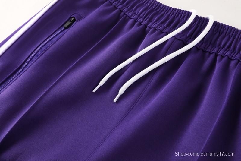 25/26 Real Madrid Purple Full Zipper Jacket +Long Pants