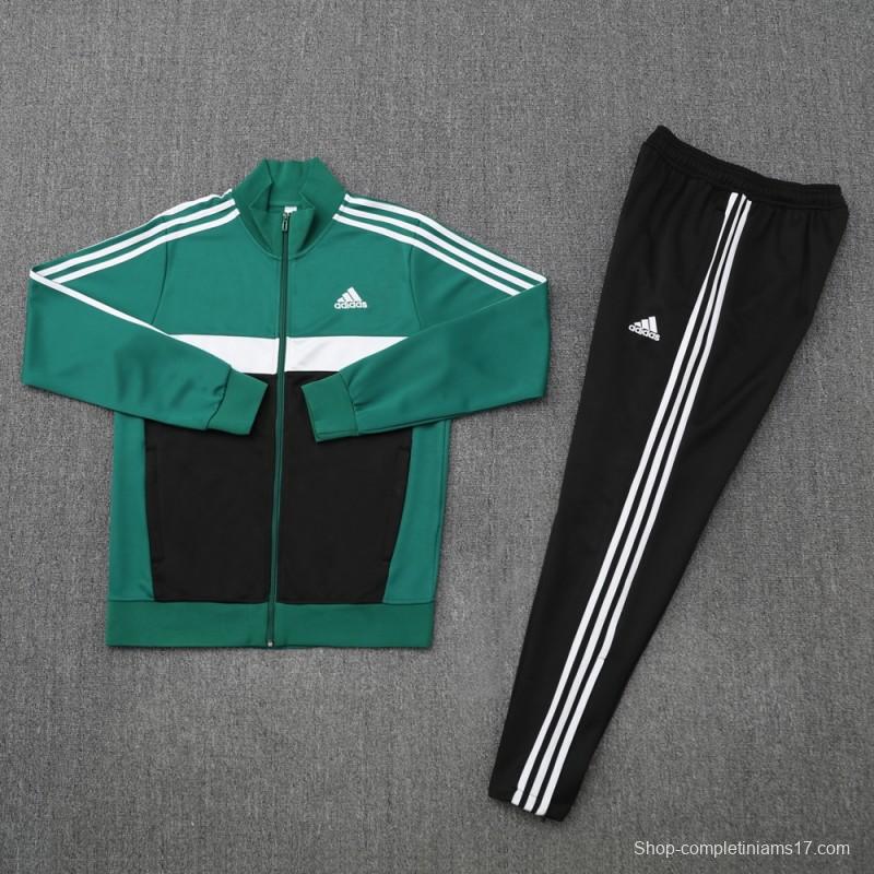 2025 Adidas Green/Black Full Zipper Jacket +Long Pants