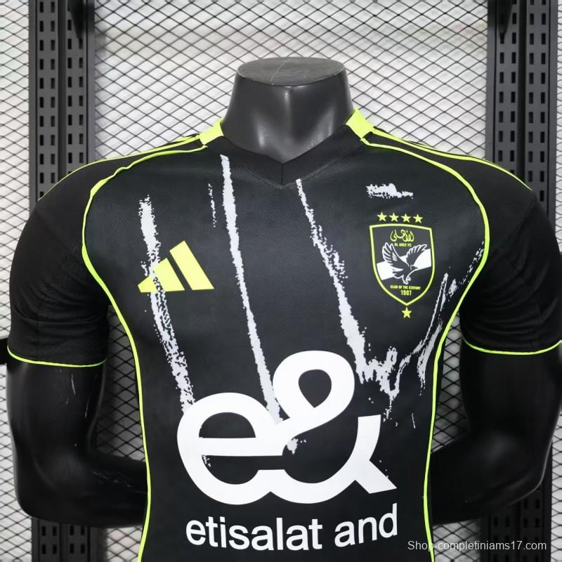 Player Version 25/26 Al Ahly FC Away Black Jersey