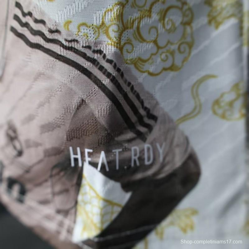 Player Version 25/26 Real Madrid White with Golden Dragon Pattern Jersey