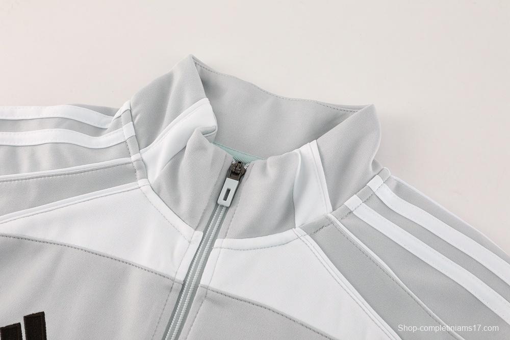 25/26 Real Madrid Grey Full Zipper Jacket + Long Pants