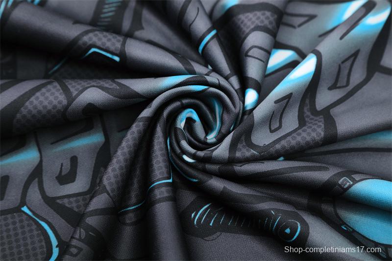 25/26 Napoli Black Grey Camouflage Half Zipper Jacket+Long Pants