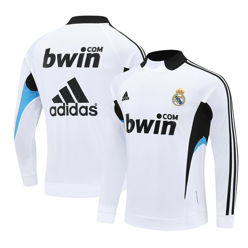 Retro 08/09 Real Madrid White Half Zipper Jacket+Long Pants