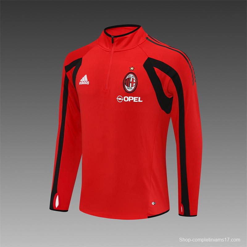 Retro 05/06 AC Milan Red Half Zipper Jacket
