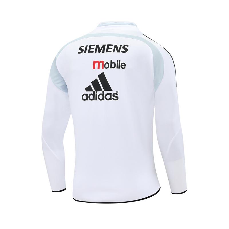 Retro 04/05 Real Madrid White Half Zipper Jacket