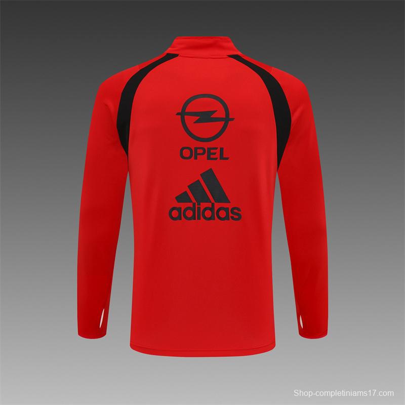 Retro 03/04 AC Milan Red Half Zipper Jacket