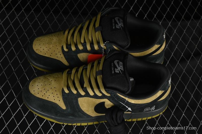 Nike Supreme x Dunk SB Dunk Low Brown Yellow Low-Top Casual Skate Shoes - HQ8487-300