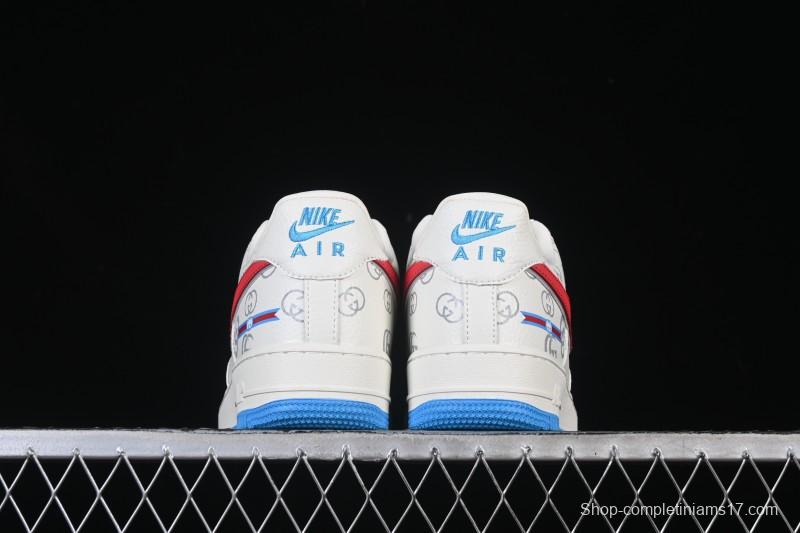 Nike Air Force 1'07 Low Gucci Collaboration White Red Blue Low-Top Casual Sneakers - SC0601-572