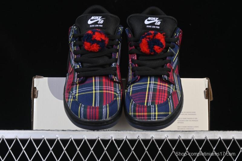 Nike SB Dunk Low Nardwuar Collaboration Scottish Plaid Low-Top Casual Skate Shoes - II1493-600