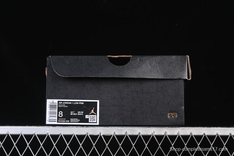 Nike Air Jordan 1 Low AJ1 Patent Leather Black Red Low-Top Casual Sneakers HV4089-006