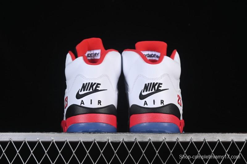 Nike Air Jordan 5 Retro Fire Red Black Tongue Basketball Shoes - HQ7978-101