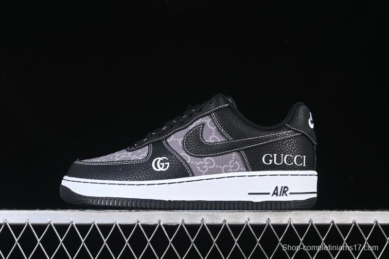 Nike Air Force 1 '07 Low Gucci Collaboration Litchi Grain Print Casual Sneakers - AH8462-002